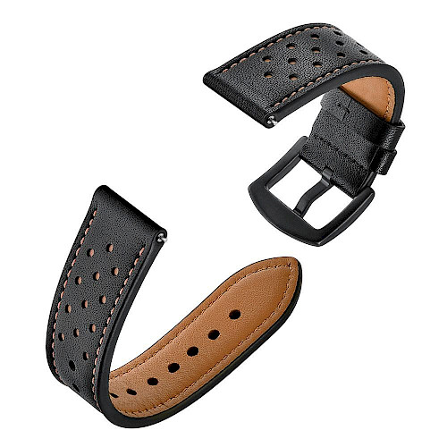Tech-Protect® Leather Remen za Samsung Galaxy Watch 4 (40/42/44/46mm) Crni