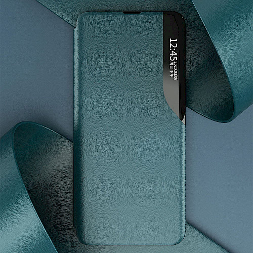 Side Clear View Standing Cover za Xiaomi Redmi 9A Zeleni