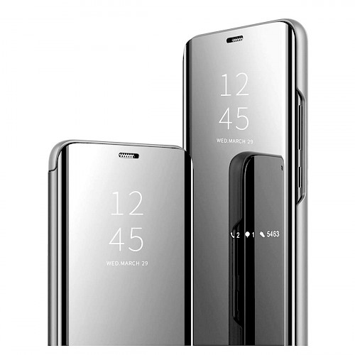 Clear View Standing Cover za Samsung Galaxy A12 Srebrni