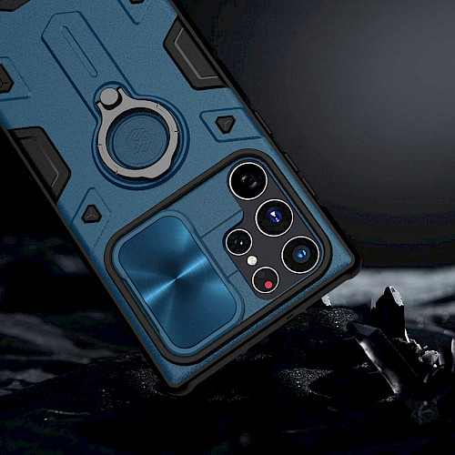 Nillkin® Camshield Armor Case Samsung Galaxy S22 Ultra Plava
