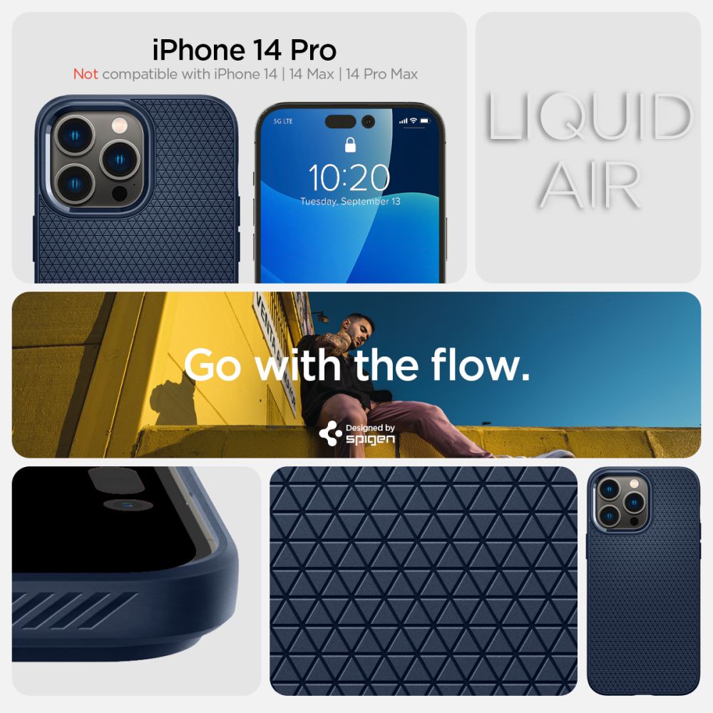Spigen iPhone 14 Pro Case Liquid Air Blue ACS04958