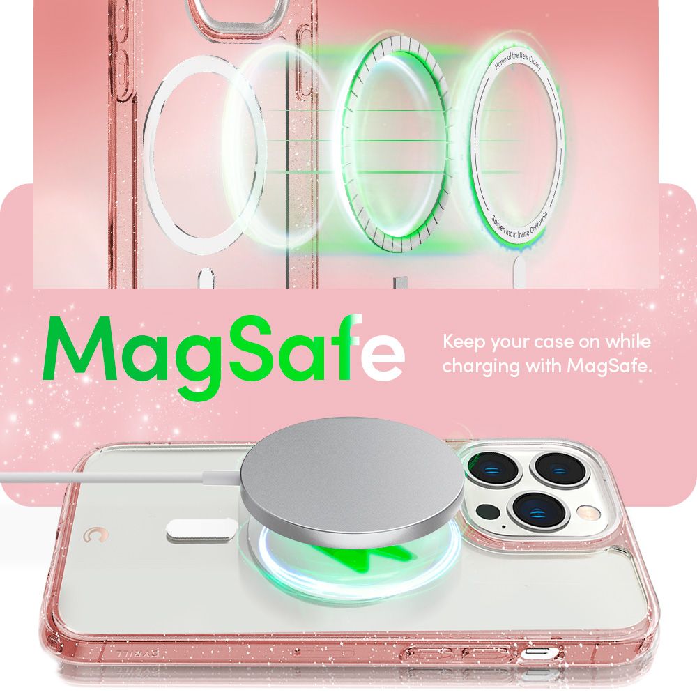 Spigen iPhone 14 Pro Case Cyrill Shine Mag Rose Glitter + Kaljeno staklo (2kom) ACS05021