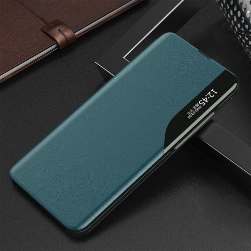 Side Clear View Standing Cover za Samsung A35 Zeleni