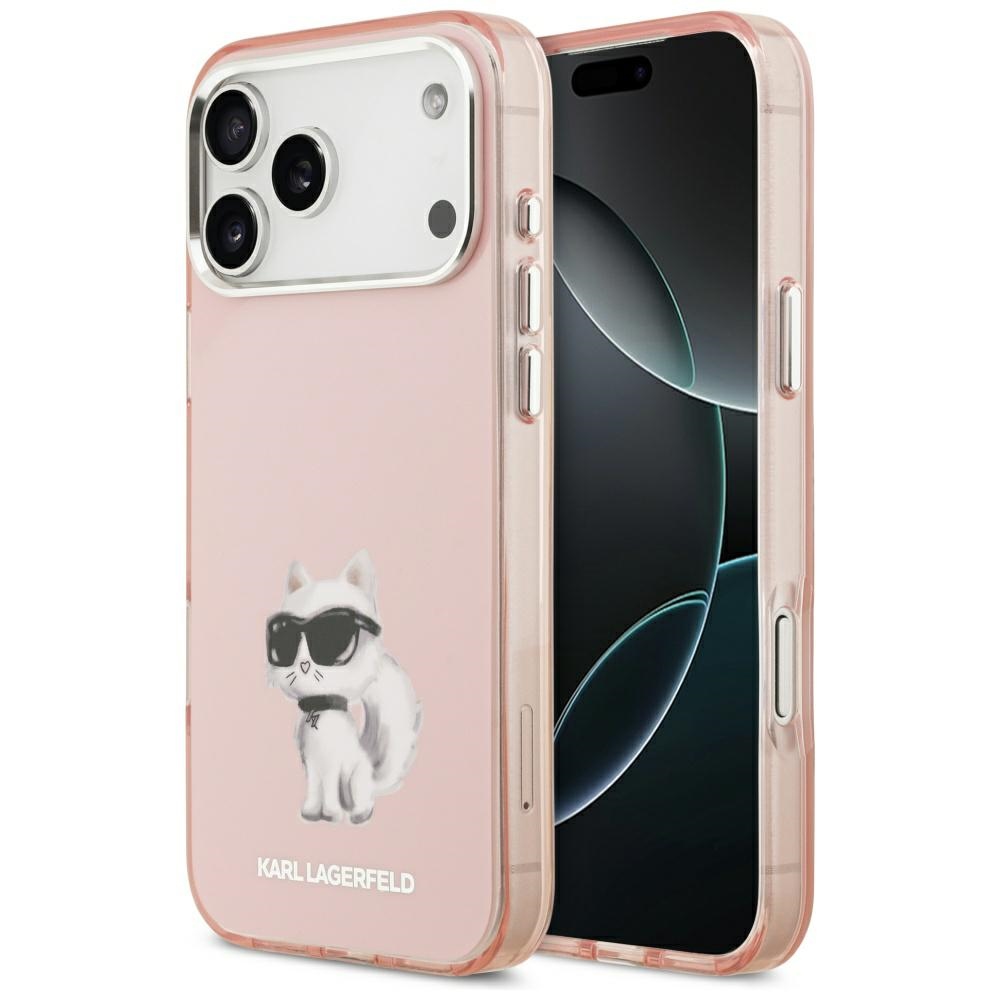 Karl Lagerfeld® IML Aquarelle Choupette & Logo MagSafe maskica za iPhone 17 Pro Max Pink