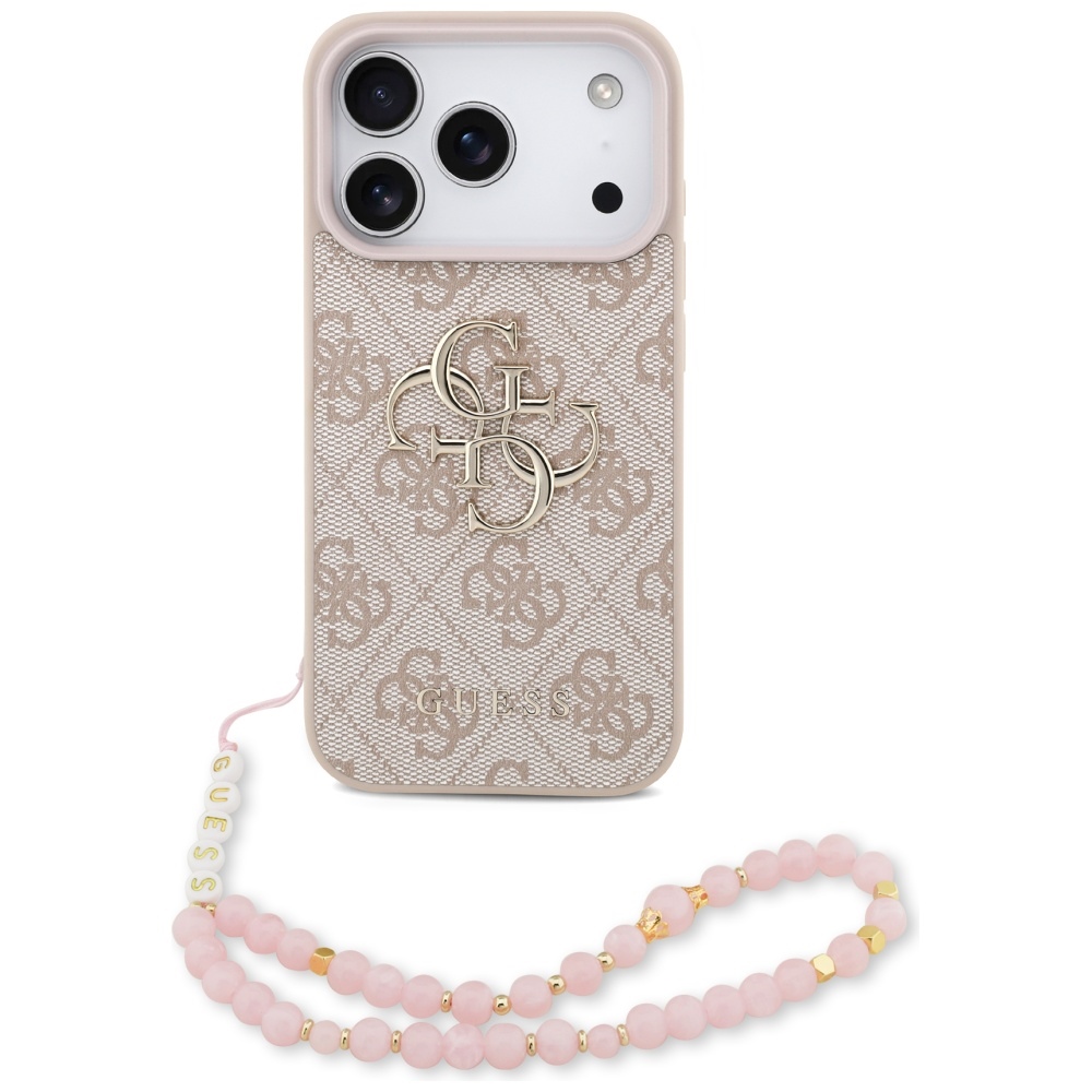Guess® Strap Classic Logo maskica s vezicom za iPhone 17 Pro Pink