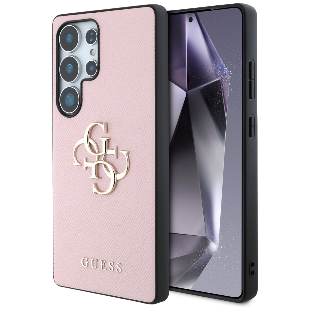 Guess® Grained Big 4G Logo maskcia za Samsung Galaxy S25 Ultra Pink