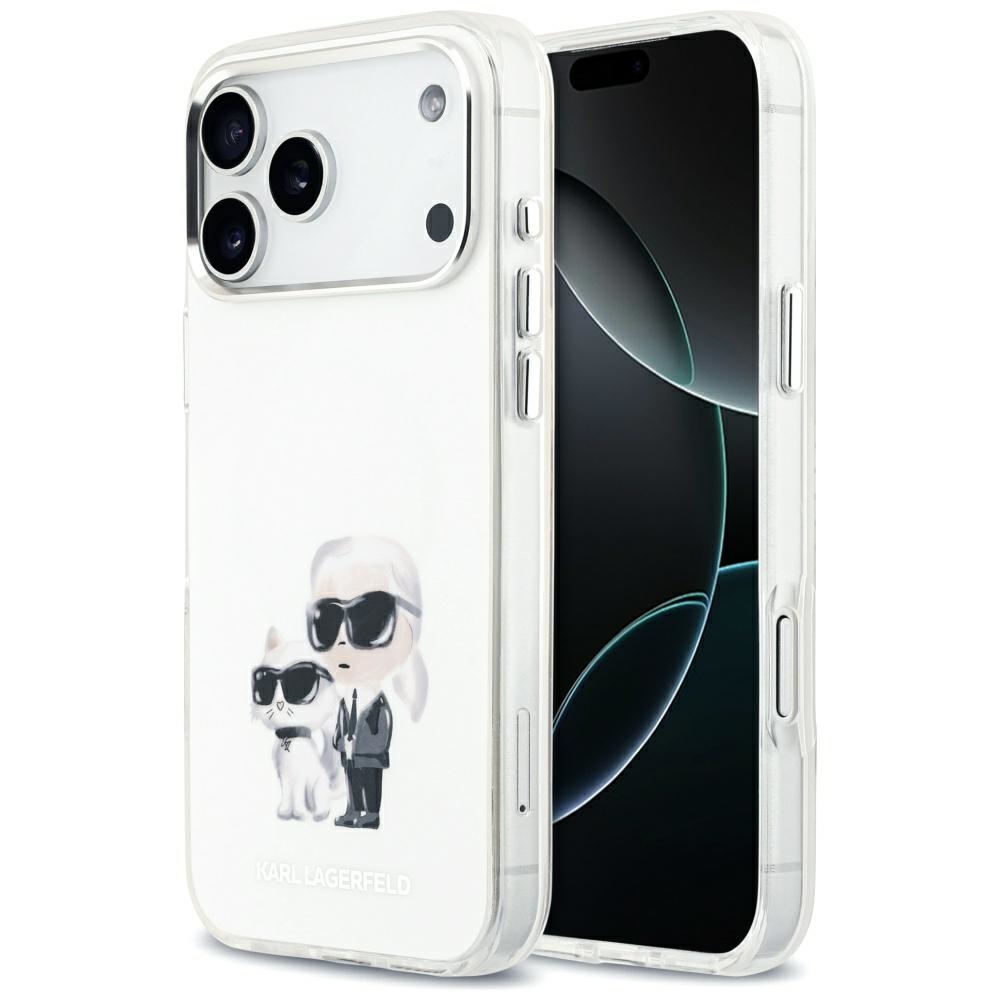 Karl Lagerfeld® IML Aquarelle Karl&Choupette MagSafe maskica za iPhone 17 Pro Max Bijela