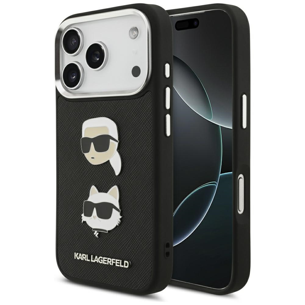 Karl Lagerfeld® FW Karl&Choupette Logo maskica za iPhone 17 Pro Crna