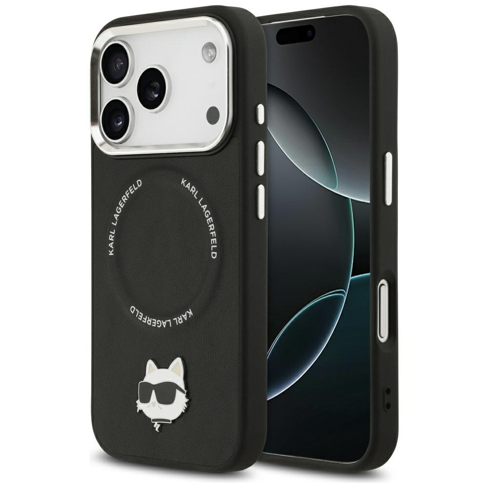 Karl Lagerfeld® Choupette Pin MagSafe maskica za iPhone 17 Pro Crna