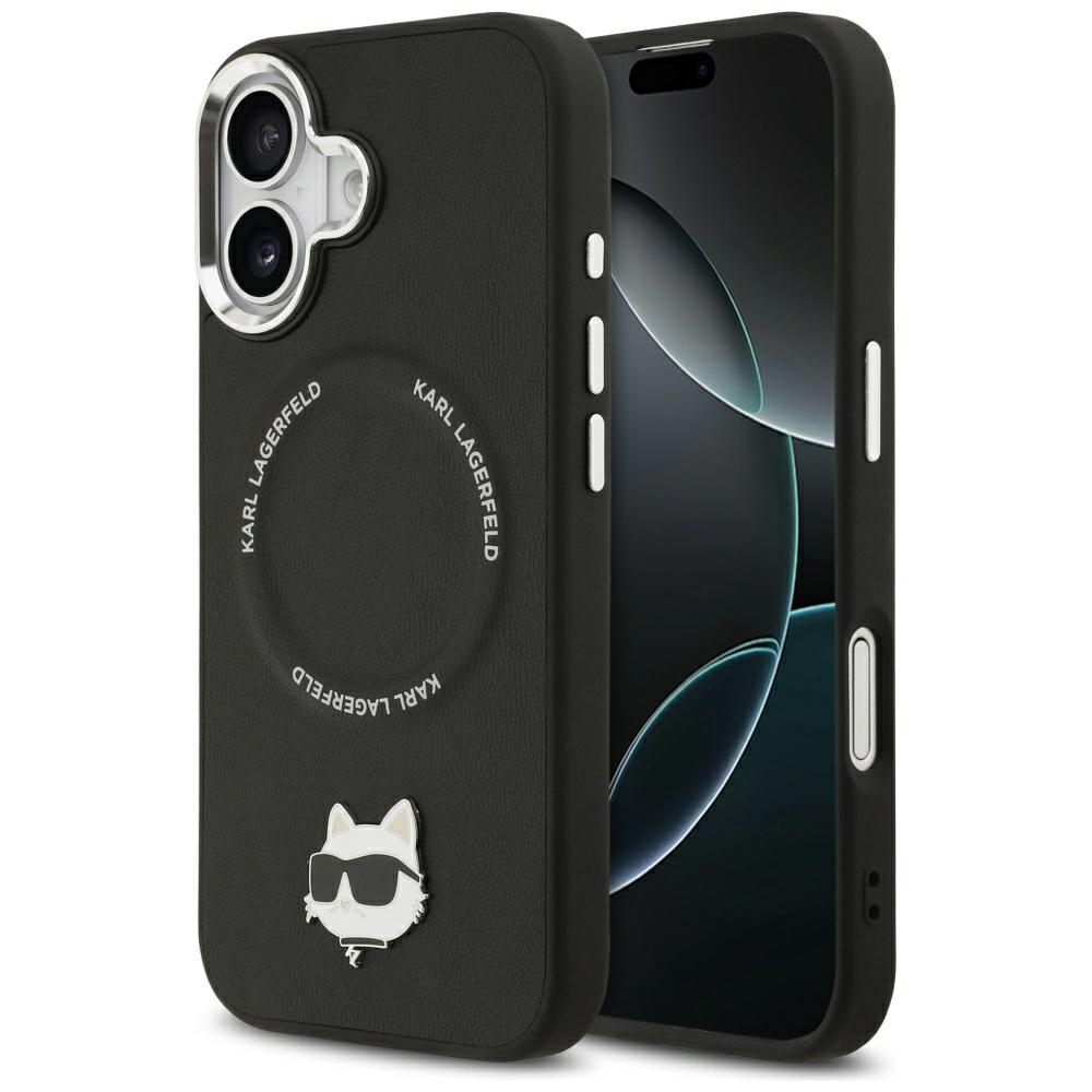 Karl Lagerfeld® Choupette Pin MagSafe maskica za iPhone 17 Crna