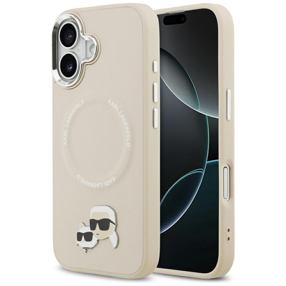 Karl Lagerfeld® Karl&Choupette Pins MagSafe maskica za iPhone 17 Bež