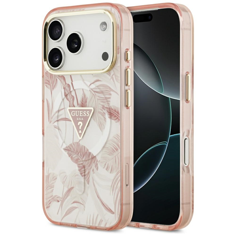 Guess® Jungle Triangle MagSafe maskica za iPhone 17 Pro Max Pink