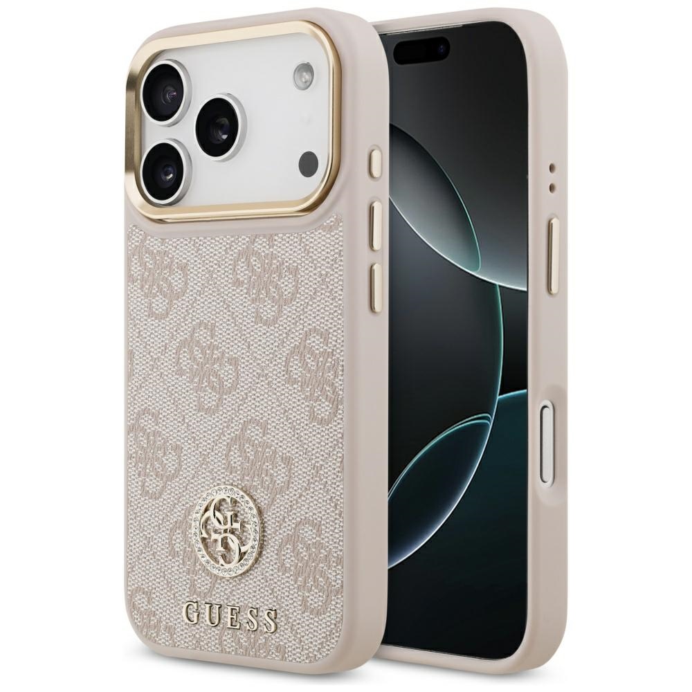 Guess® 4G Rhinestone Logo MagSafe maskica za iPhone 17 Pro Pink