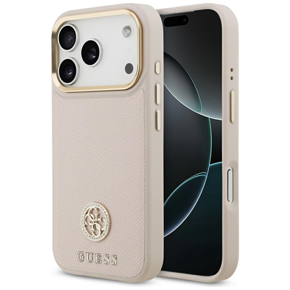 Guess® Rhinestone Circle Logo MagSafe maskica za iPhone 17 Pro Pink