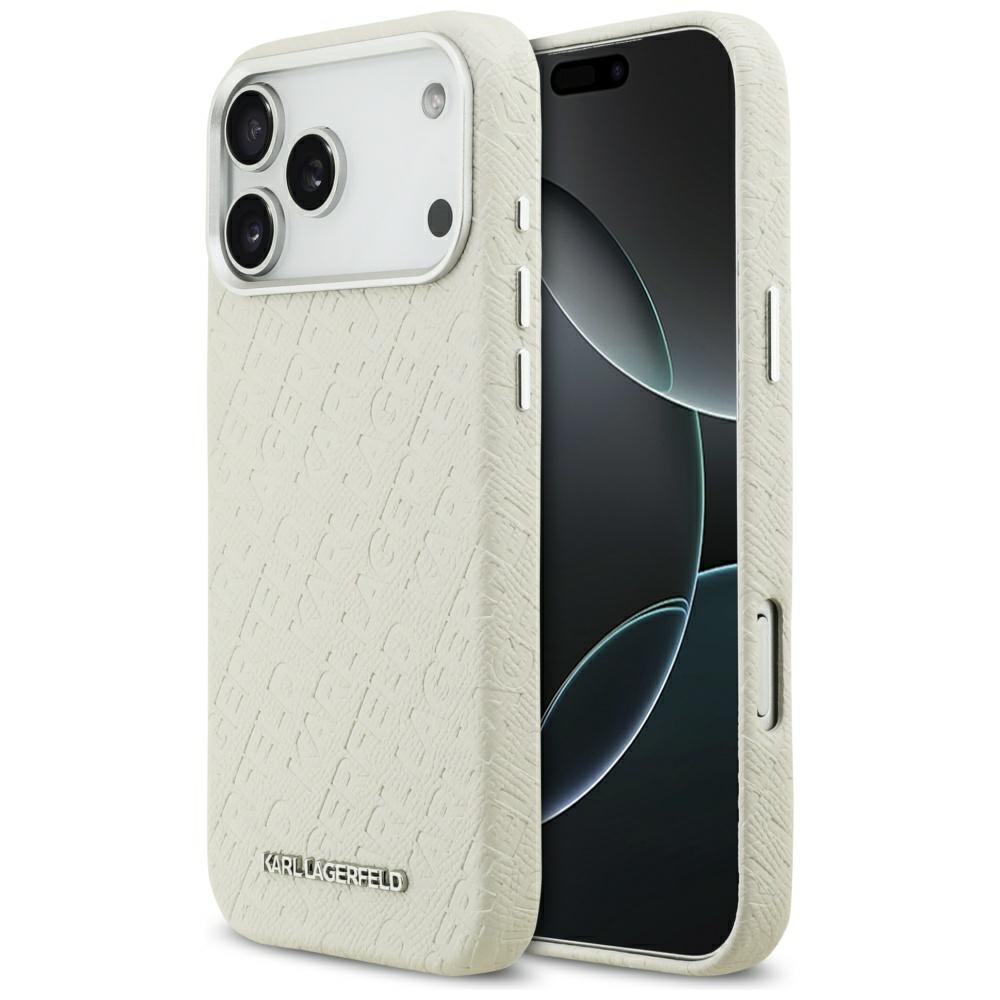 Karl Lagerfeld® FW Stamped MagSafe maskica za iPhone 17 Pro Max Bež