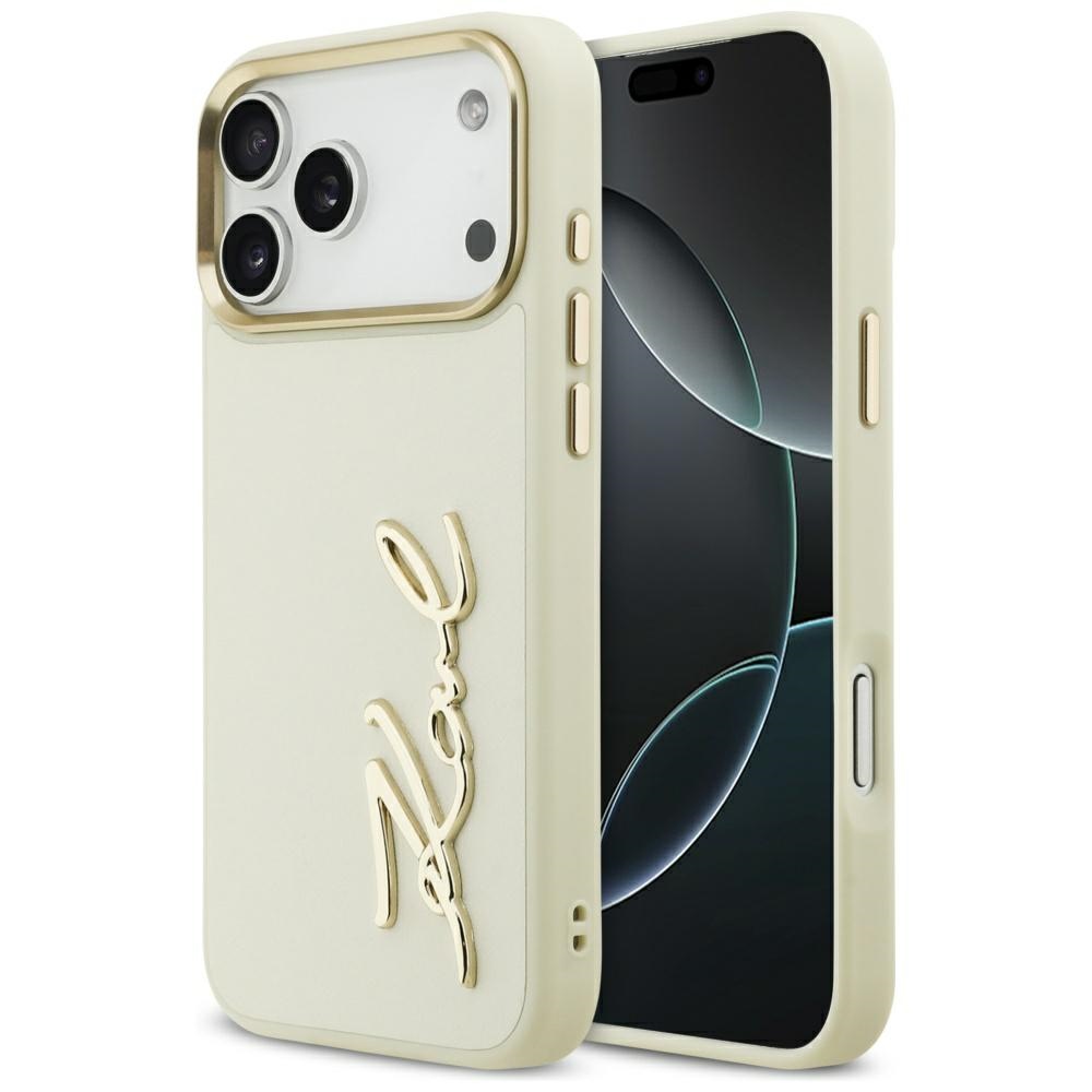 Karl Lagerfeld® Script Logo maskica za iPhone 17 Pro Max Bež