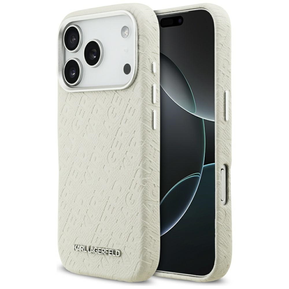 Karl Lagerfeld® FW Stamped MagSafe maskica za iPhone 17 Pro Bež
