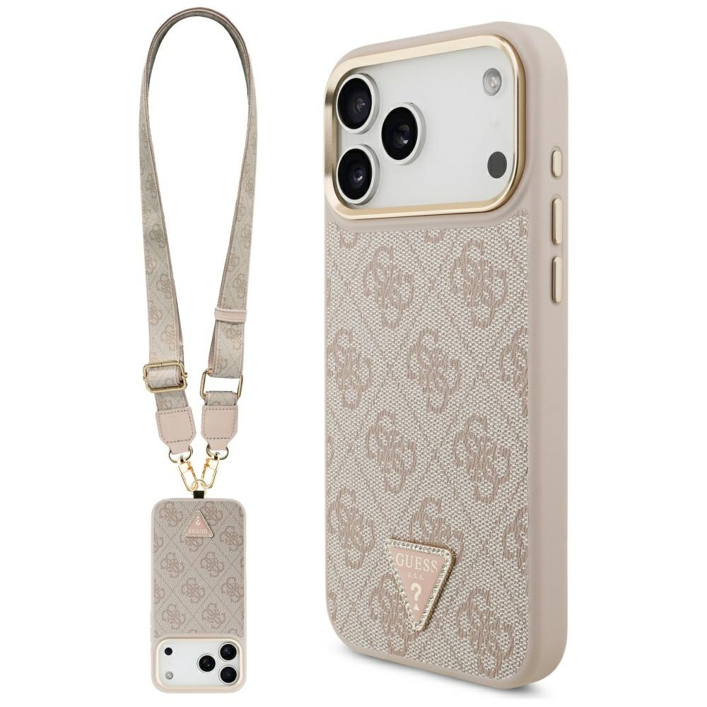 Guess® 4G Big Strap Traingle Logo MagSafe maskica za iPhone 17 Pro Max Pink