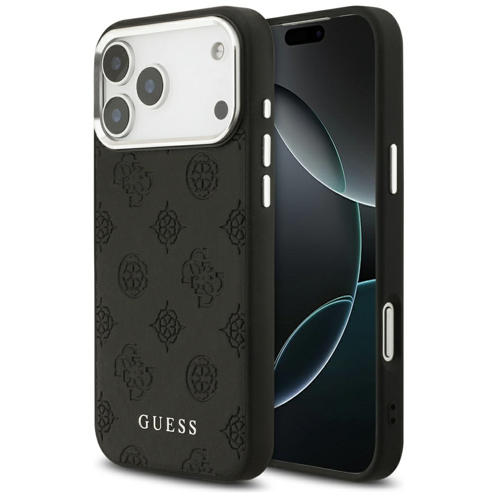 Guess® Peony Stamp Script MagSafe maskica za iPhone 17 Pro Max Crna