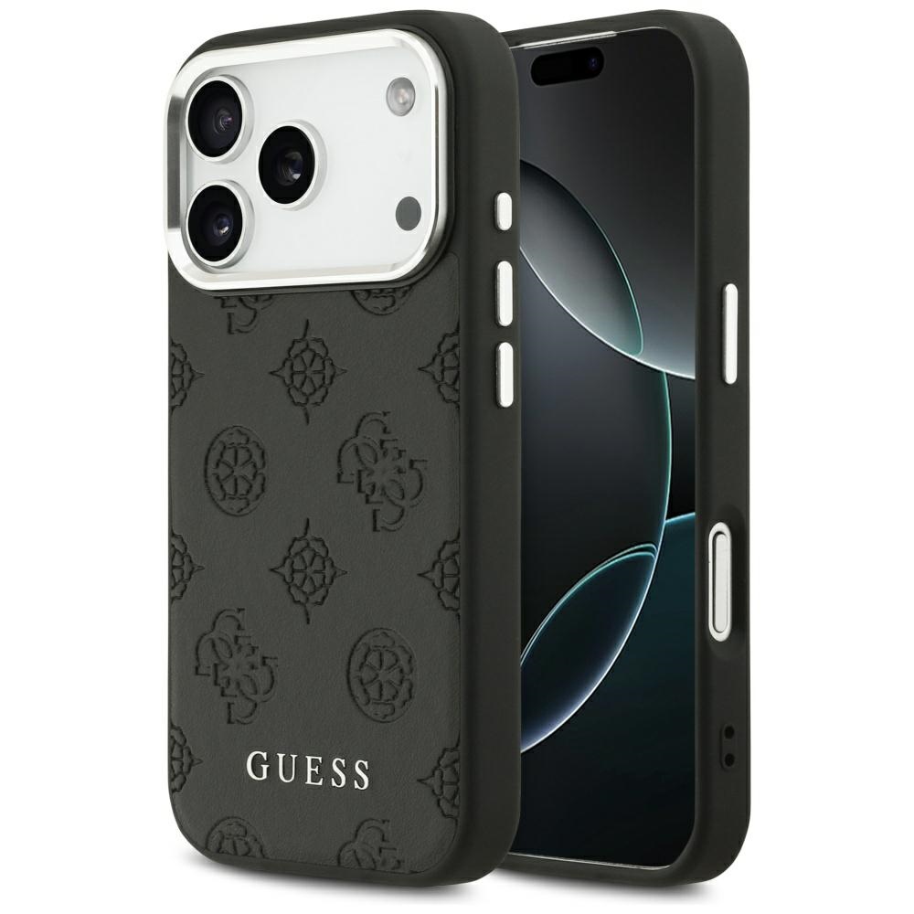 Guess® Peony Stamp Script MagSafe maskica za iPhone 17 Pro Crna