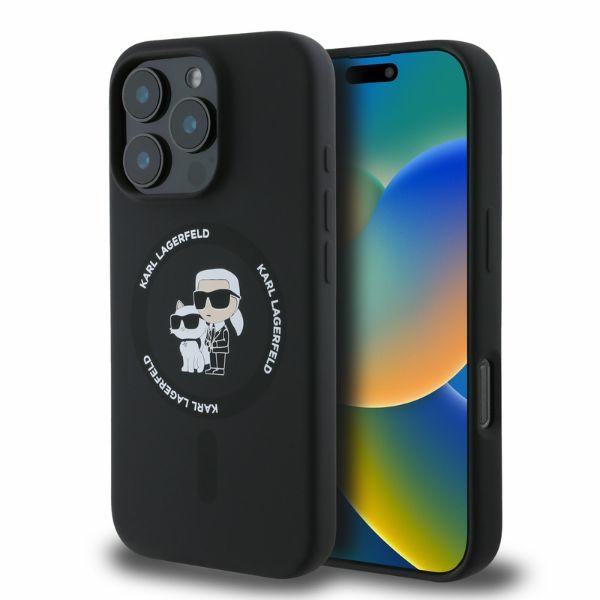 Karl Lagerfeld® Karl&Choupette Heads MagSafe maskica za iPhone 16 Pro Crna