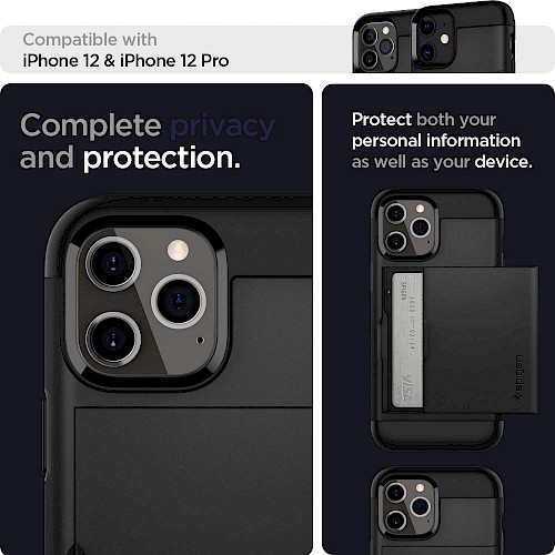 Spigen iPhone 12/12 Pro Case Slim Armor CS Black ACS01707