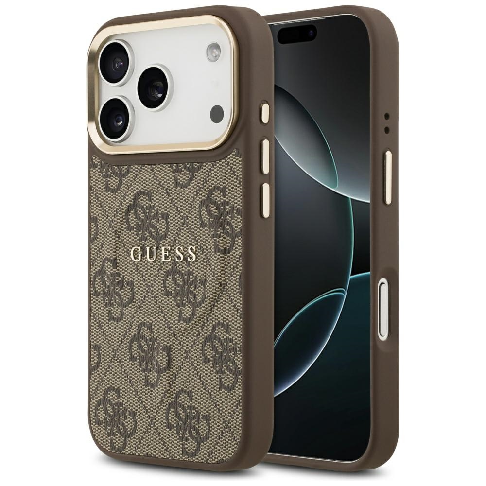 Guess® 4G PU Classic Logo MagSafe maskica za iPhone 17 Pro Smeđa