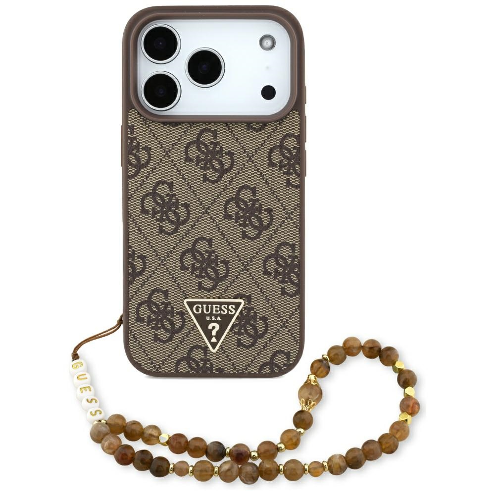 Guess® 4G Triangle Logo MagSafe maskica s vezicom za iPhone 17 Pro Smeđa