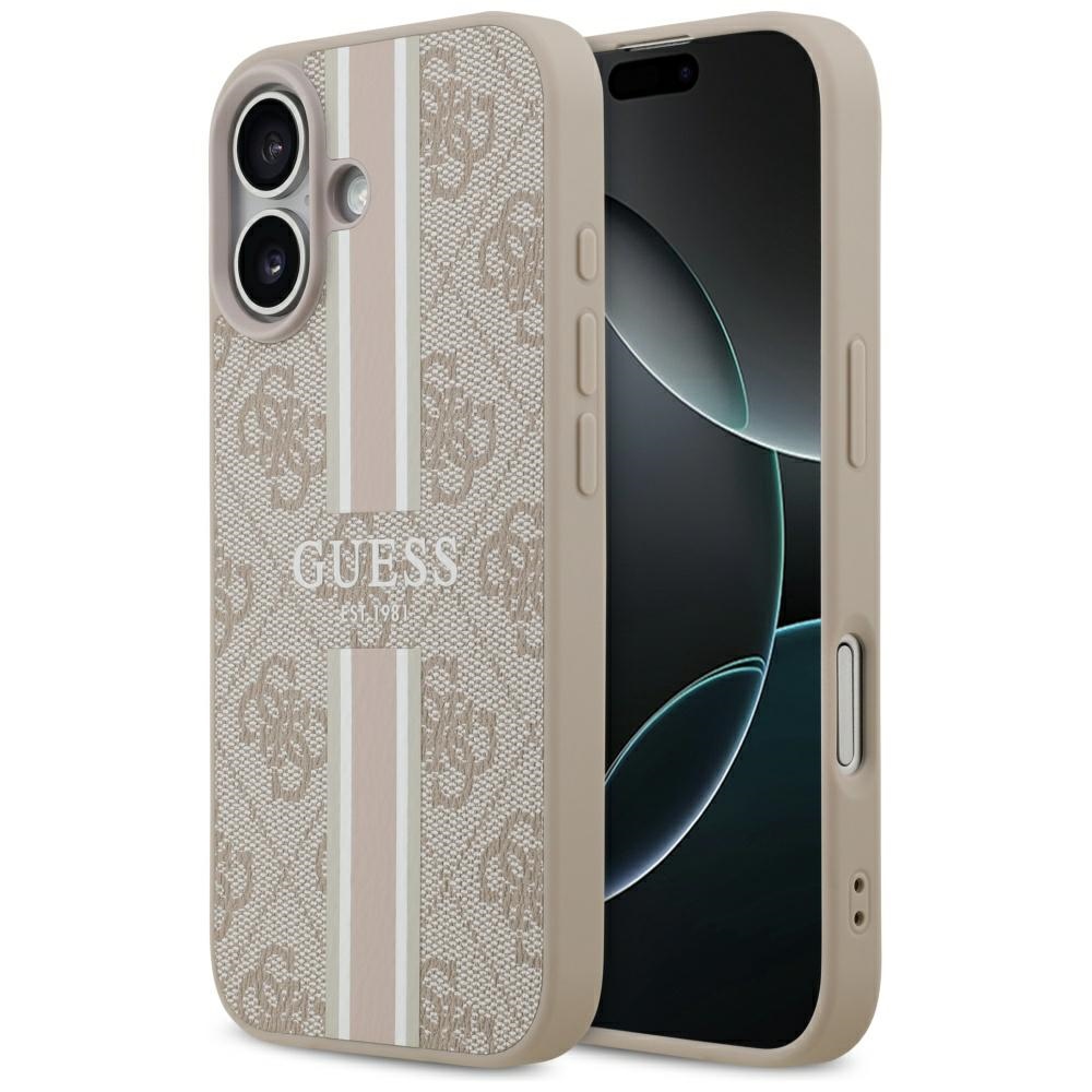 Guess® 4G Printed Stripes MagSafe maskica za iPhone 17 Pink