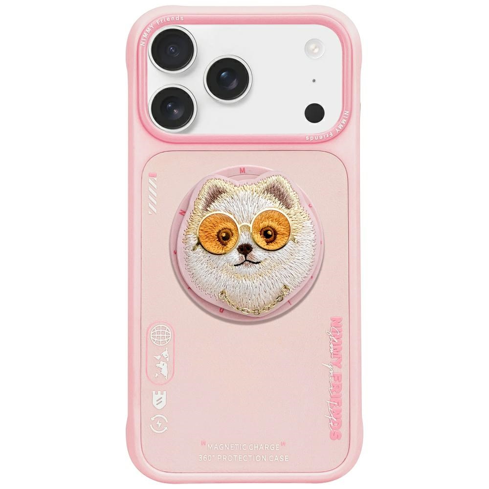 Nimmy Glasses Cool Dog MagSafe maskica za iPhone 17 Pro Max Pink