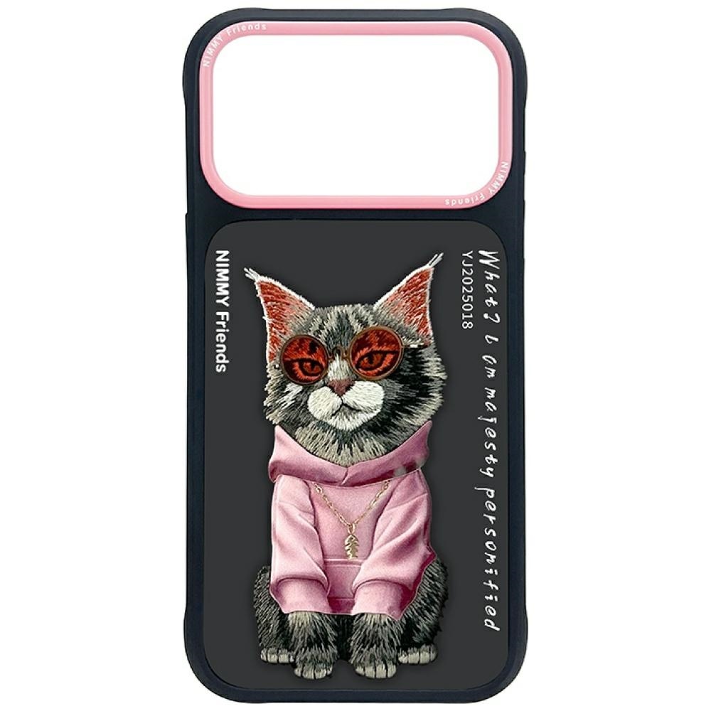 Nimmy Glasses Cool Cat maskica za iPhone 17 Pro Crna
