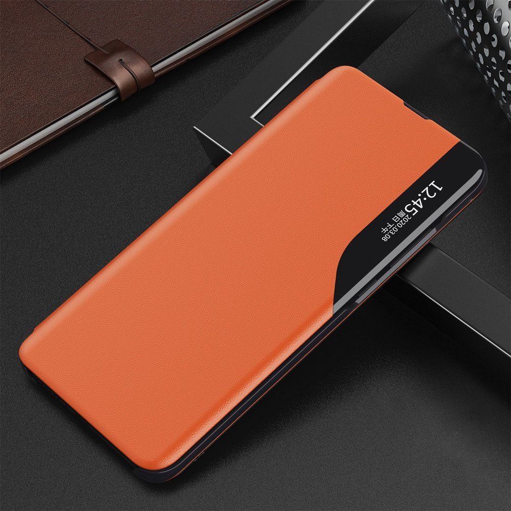 Side Clear View Standing Cover za Samsung Galaxy A57 Narančasti