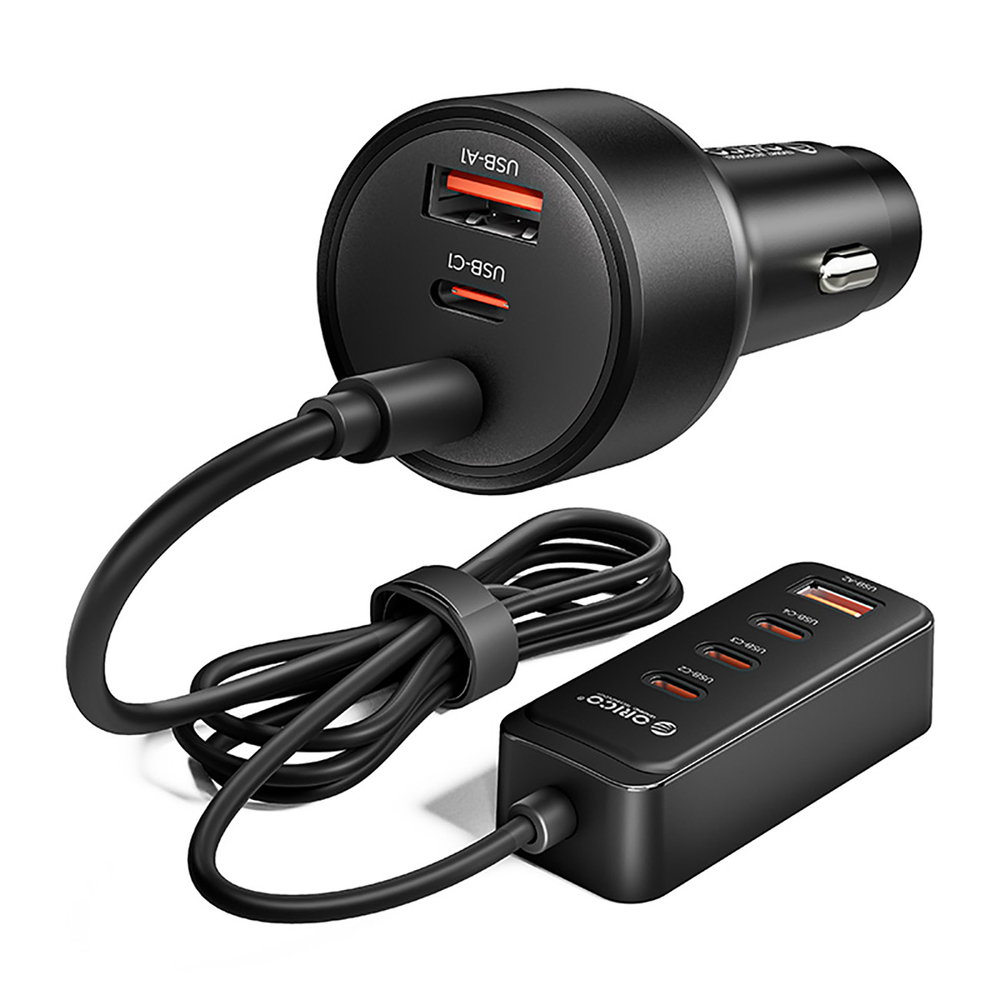 Orico® ChargeClip 108W Brzi Auto Punjač 2 x USB + 4 x Type C s klipsom crni