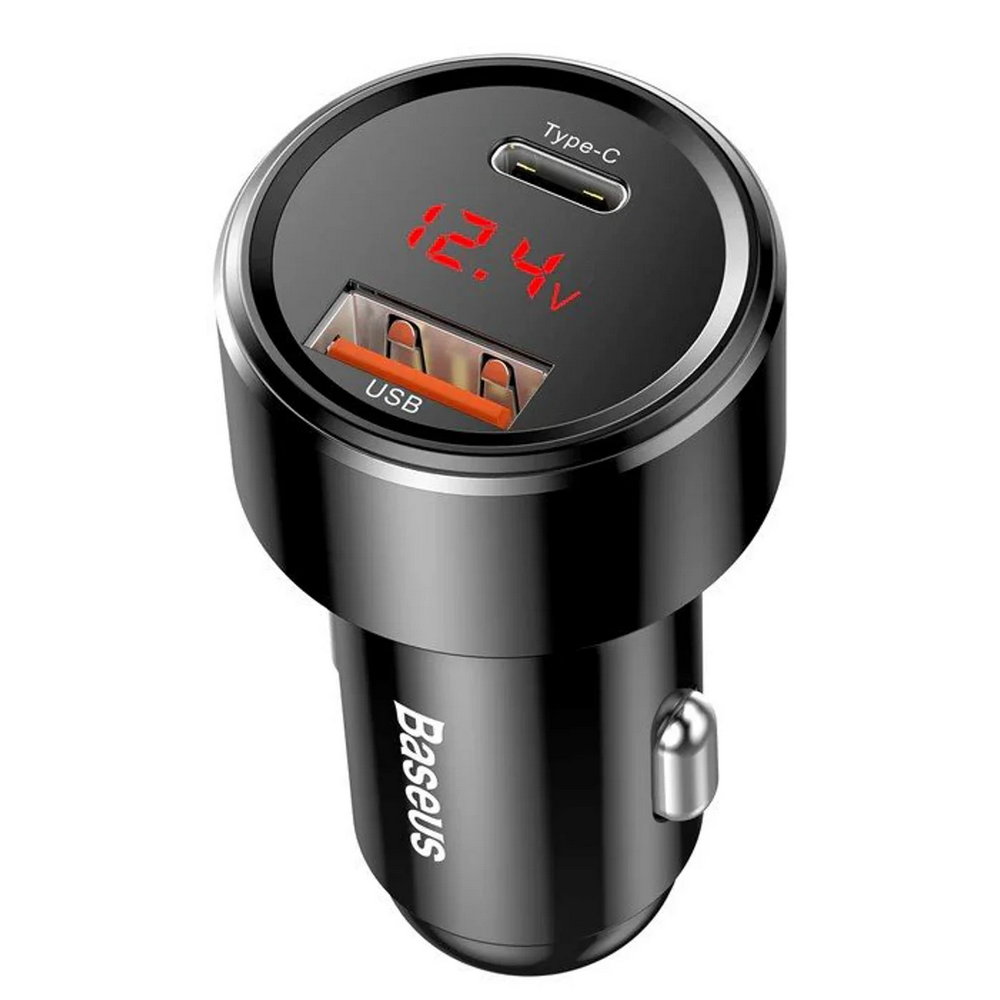 Baseus avtomobilski polnilec CCMLC20C-01, 45 W, PD, QC, 1x USB-A, 1x USB-C