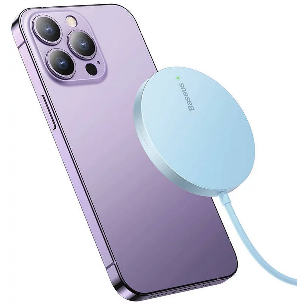 Baseus® Simple Mini3 15W Bežični MagSafe brzi punjač plavi