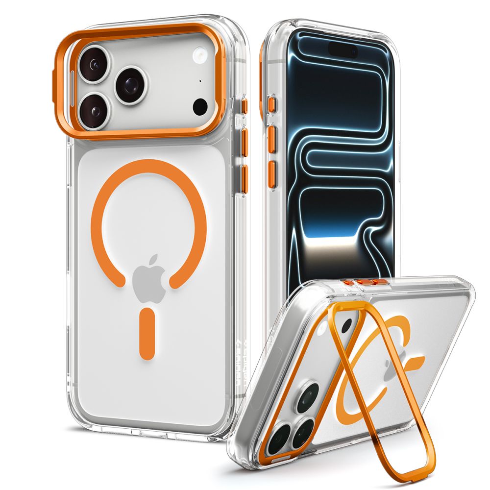 Spigen iPhone 17 Pro Max 18 Pro Max Case Ultra Hybrid Optik s MagFit Clear Orange ACS11910