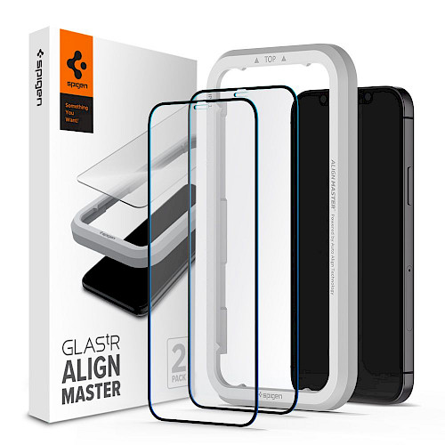 SPIGEN 9H Zaštitno staklo ALIGNmaster™ od ruba do ruba za iPhone 12/12 Pro AGL01802 - 2kom